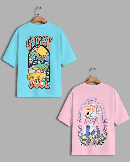 Gypsy & Swag T-Shirt Combo for Women: Pack of 2 Oversized Tees