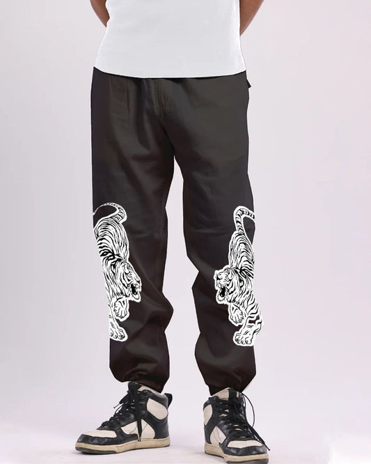 Men's Black Adjustable Cargo Pants - Snow Tiger