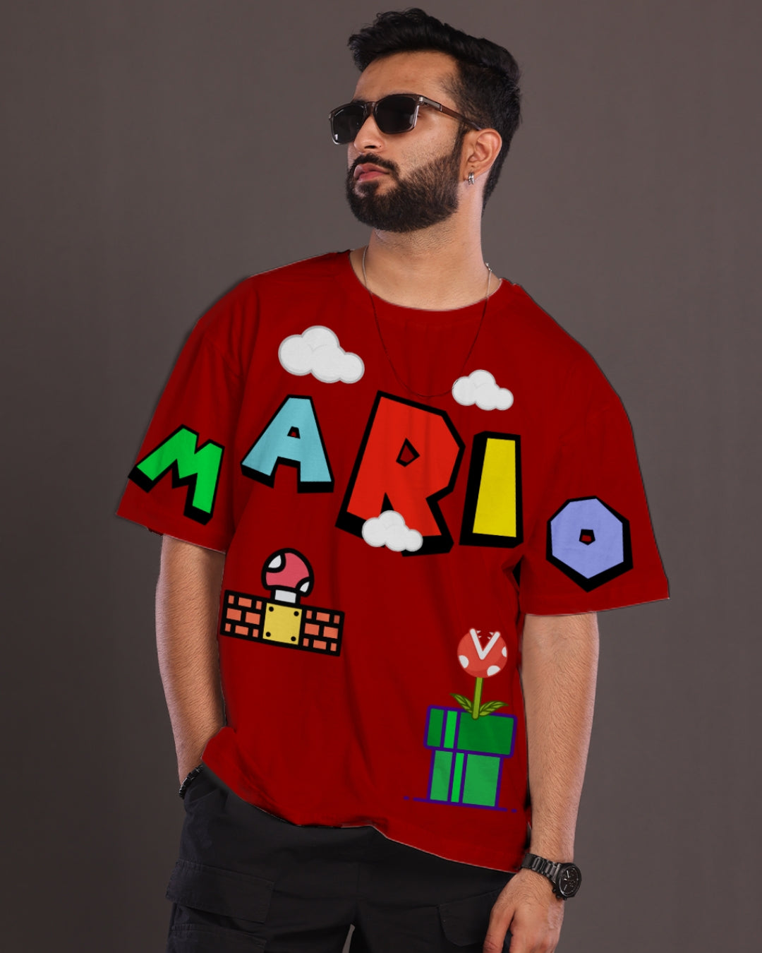 Pack of 2 Men's Oversized T-Shirt: Mario & Gadgets