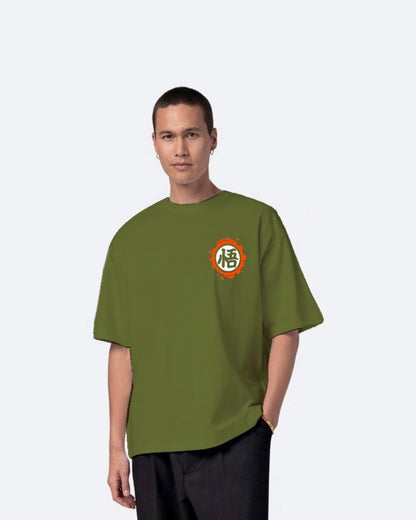 No Signal Design with Men's Olive Oversized T-Shirt