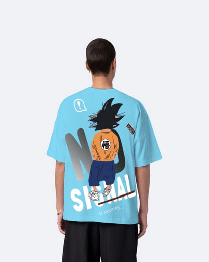 No Signal Design with Men's Blue Oversized T-Shirt