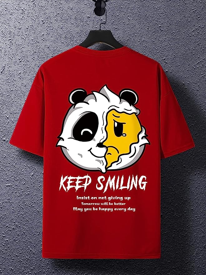 Keep Smiling: Red Oversized Confidence Booster Tee