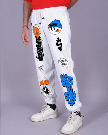 Men's White Adjustable Cargo Pant - Stay Fresh