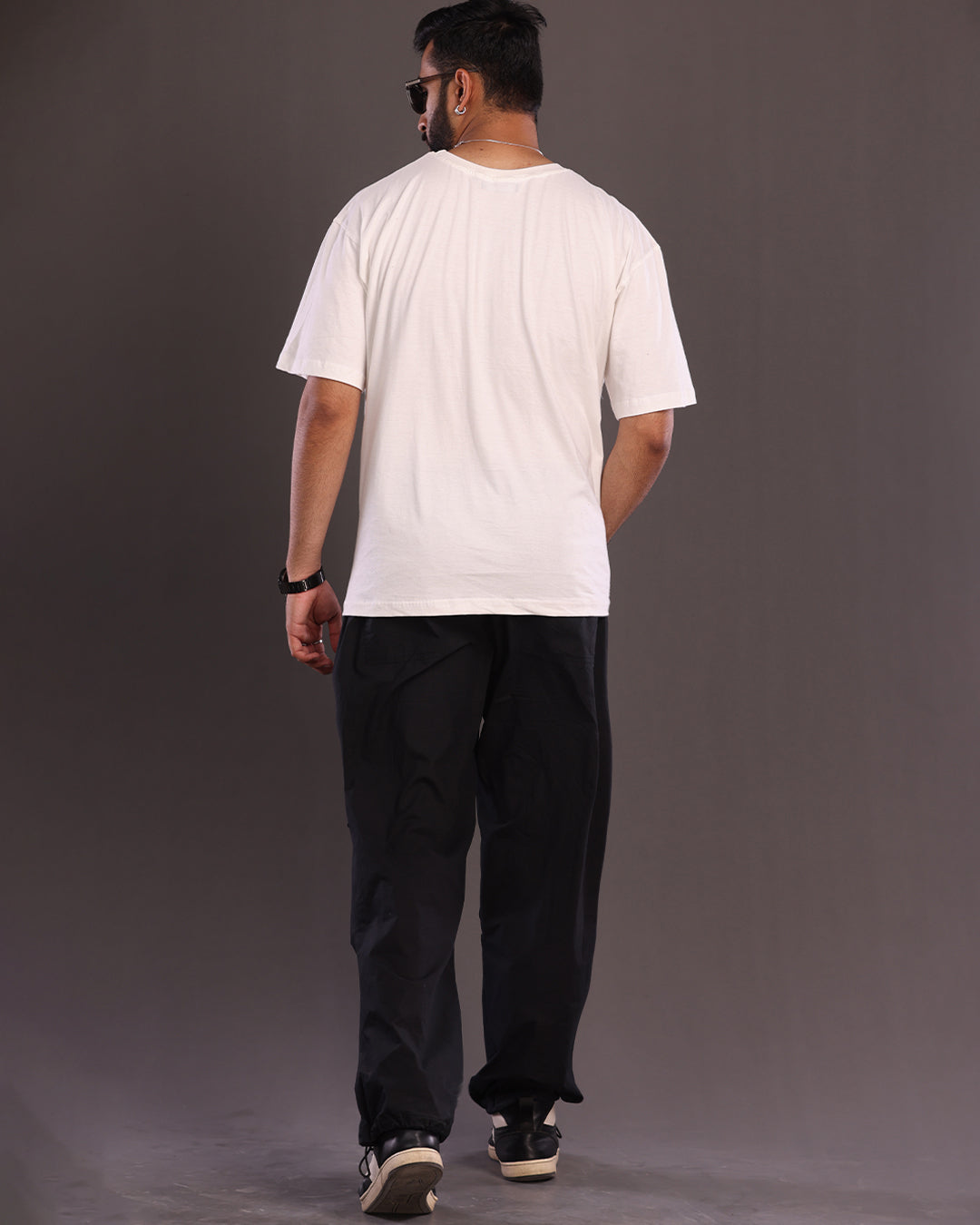 Men's Co Ord Sets Oversized with Smiley Detail in White and Black