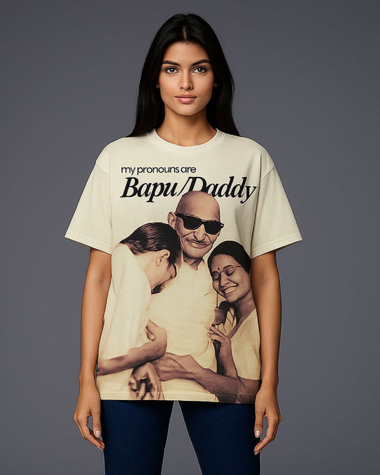 BAPU DADDY UNISEX EXCLUSIVE OVERSIZED TEE - WHITE
