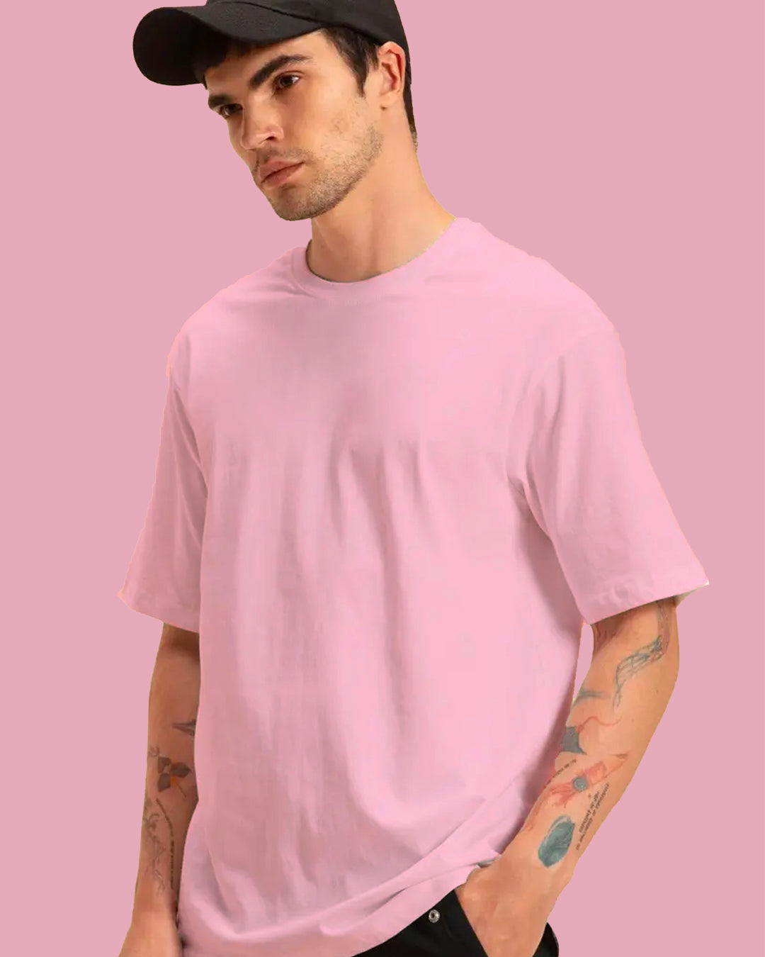 Solids Pack of 3: Urban Oversized T Shirts - Pink, Blue, Yellow