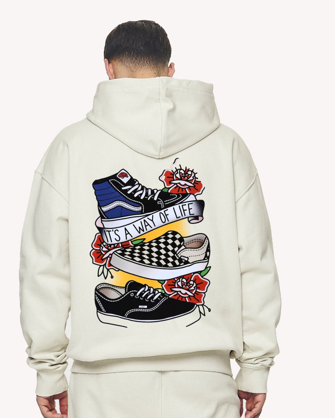 Unisex White Oversized Hoodie - Vans Sneaker