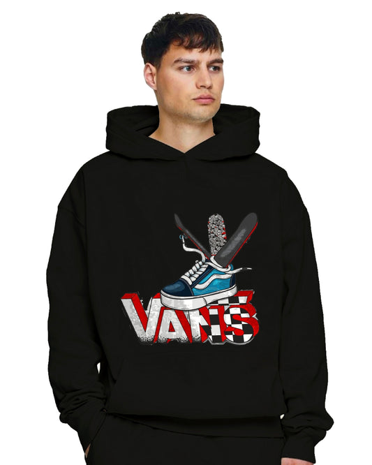 Unisex Black Oversized Hoodie - Vans Sneaker