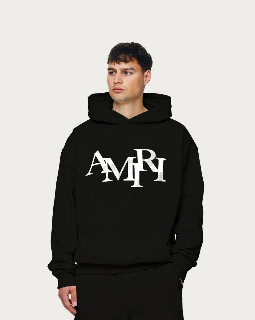 Unisex Black Oversized Hoodie - Amiri 2.0