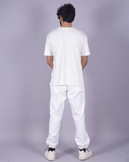 Men's Co Ord Mens Oversized Set with Heroic Style in White