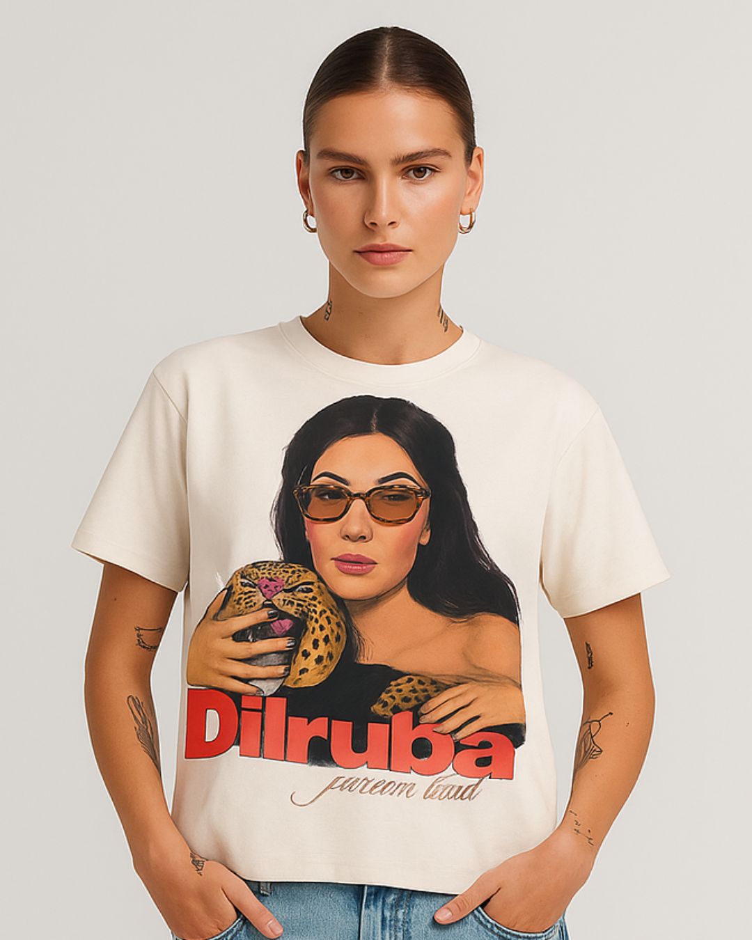 Dilruba babi Unisex Exclusive Oversized Tee - White