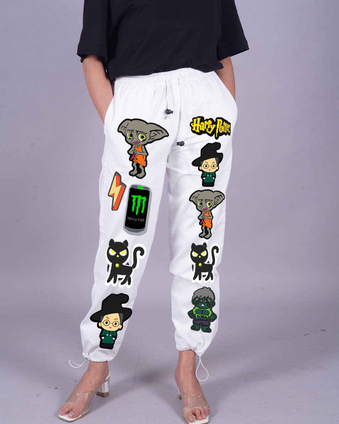 White Adjustable Cargo Pants - Harry Potter Fashion