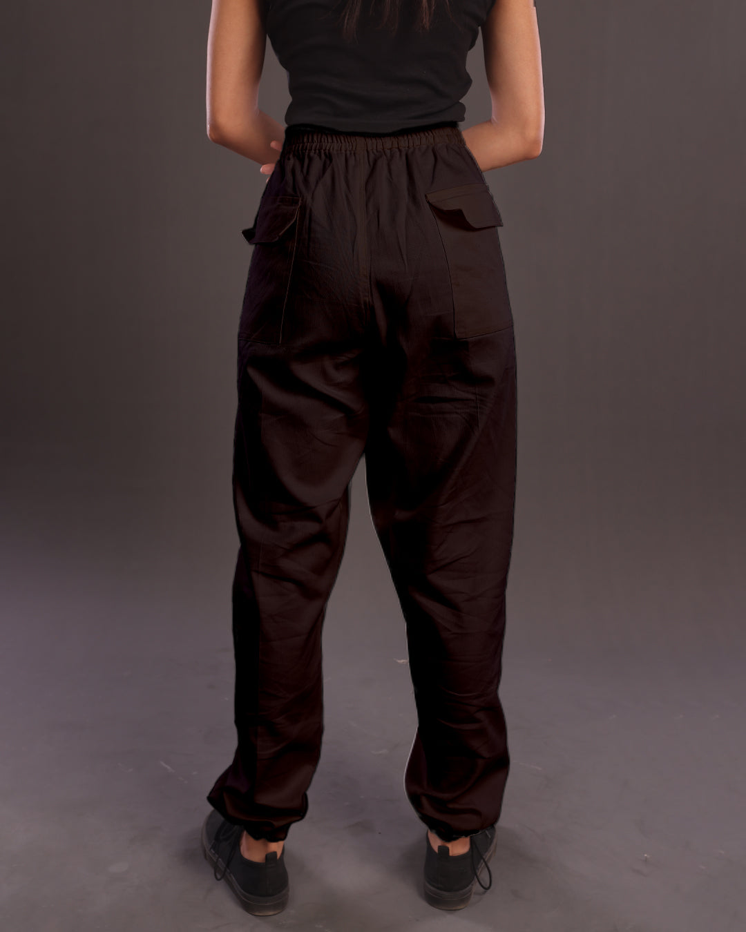 Get Funky in Black: Ladies' Adjustable Cargo Pants