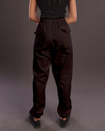 Adjustable Dragon Black Cargo Pants for Women