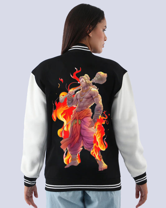 Women's Oversized Varsity Jacket - Hanuman Ji