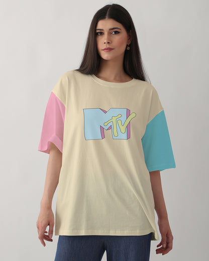 MTV Turtle Unisex Pack of 2 Oversized Urban T-Shirts: Women's T-Shirt Combo