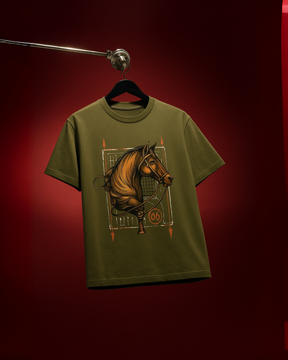 HERMESS HORSE (OLIVE), STAY CRAZY (PURPLE) TEE COMBO OF 2(*)