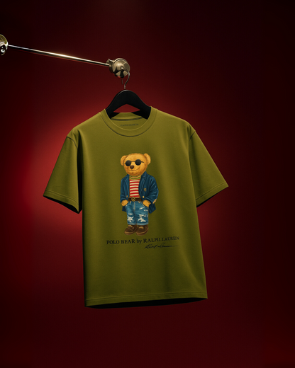 POLO BEAR (OLIVE), HERMESS HORSE (RED) TEE COMBO OF 2(*)