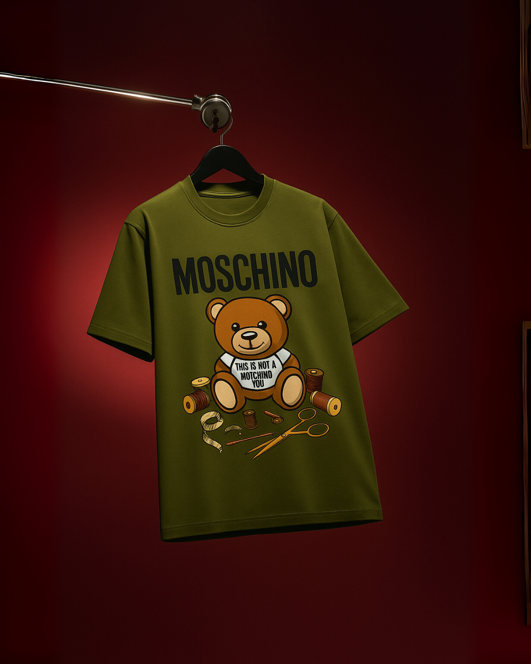 GUCCI SNAKE (RED), MOSCHINO (OLIVE) TEE COMBO OF 2(*)
