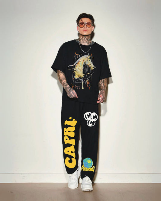 Hermess Horse tee and crazy pant cordset(*)