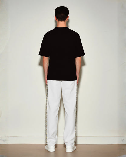 Patch Strip -  White COTTON PANTS