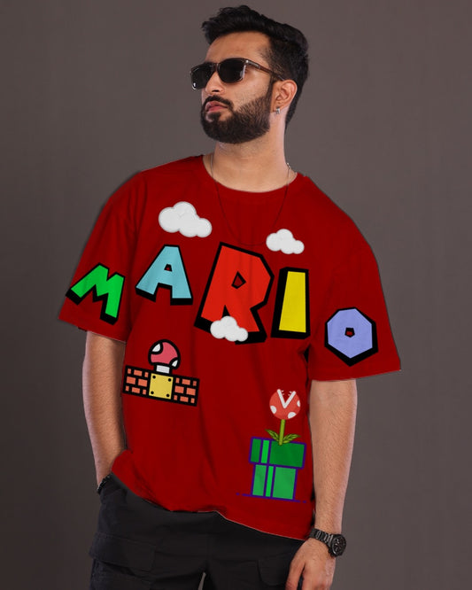 Men's Mario Red Oversized T-Shirt