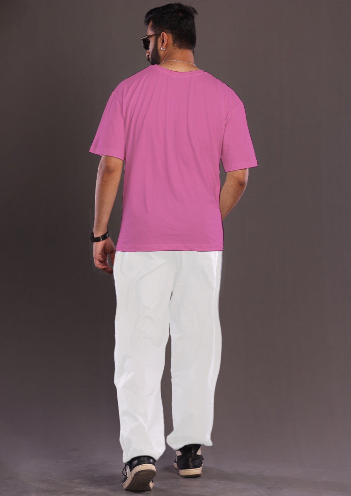 Men's New York Oversized Co-Ord Set - Pink and White