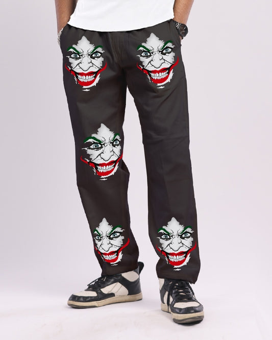 Men's Black Cargo Adjustable Pants - Joker Print