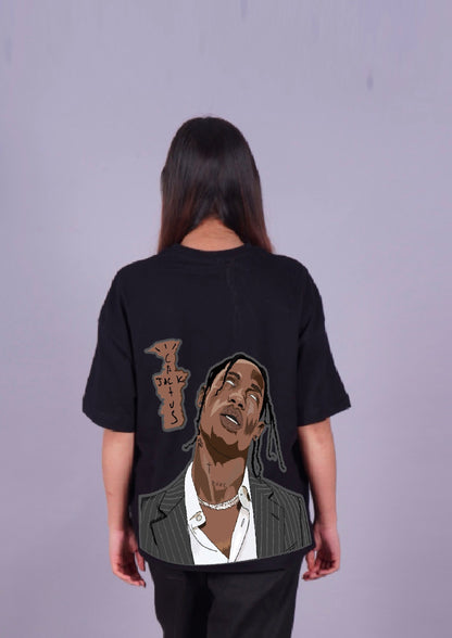 Women's T-Shirt Combo: Pack of 2 Travis Oversized Tees - Travis 1.0 & Trippy