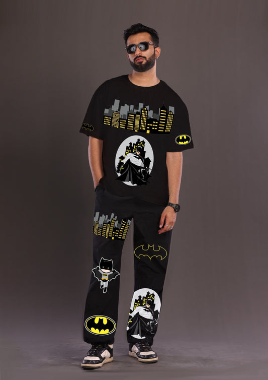 Men's Batman Oversized Co-Ord Set - Black and Black