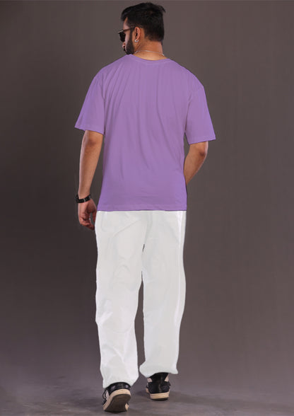 Men's Bike Lover Oversized Co-Ord Set - Purple and White