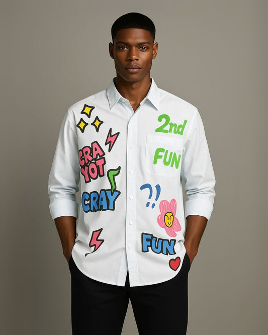 MEN'S FUN AND CLAY WHITE SHIRT