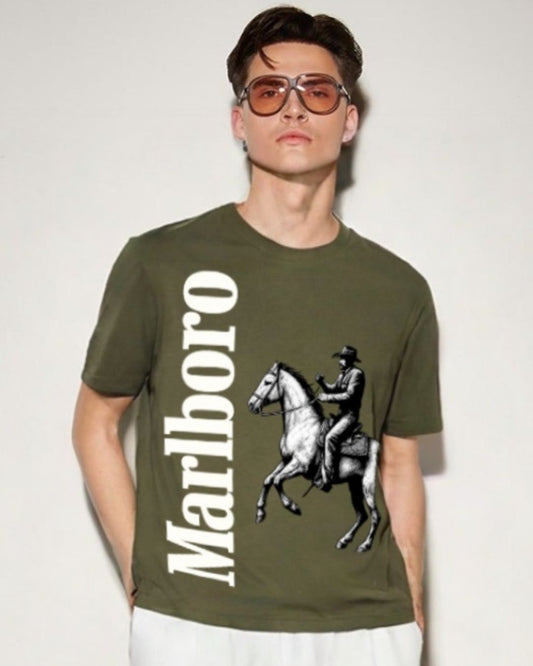 MEN'S HORSE MB OVERSIZED TSHIRT (OLIVE)