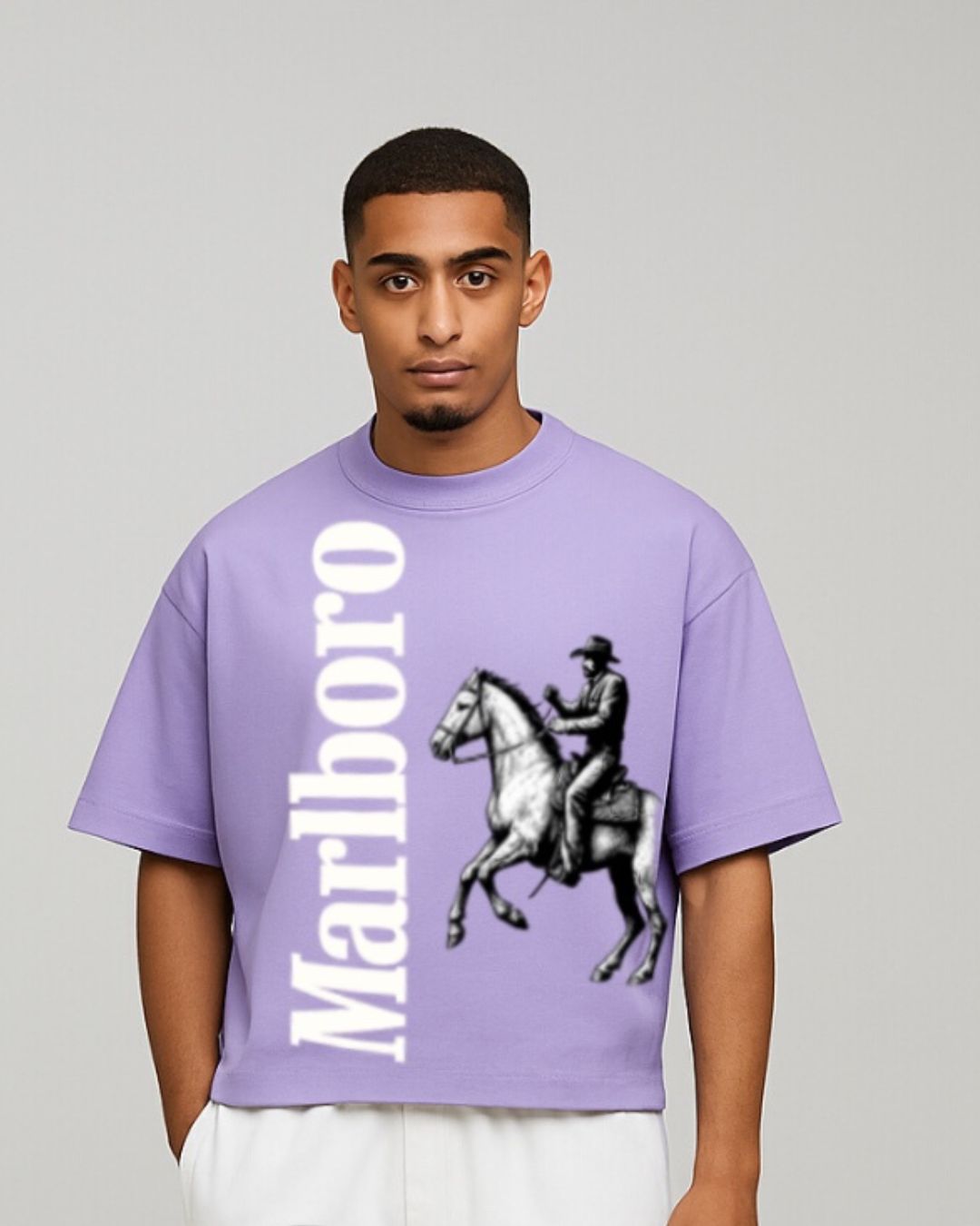 MEN'S HORSE MB OVERSIZED TSHIRT (PURPLE)