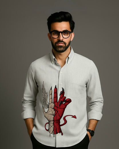 MEN'S PURE EVIL FULL SLEEVE  STRIPE SHIRT