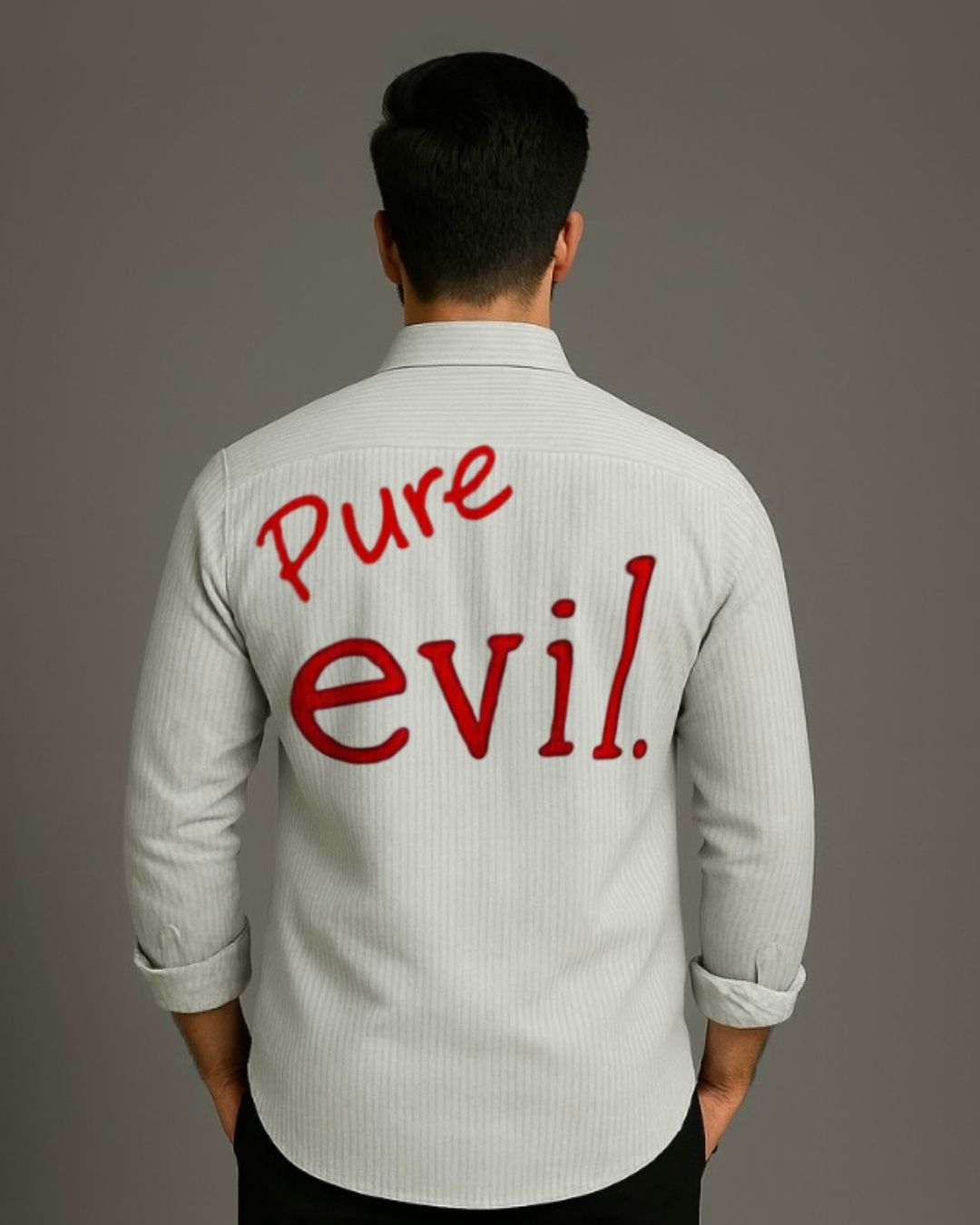 MEN'S PURE EVIL FULL SLEEVE  STRIPE SHIRT