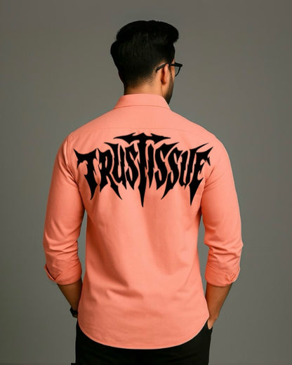 MEN'S RULE BREAKER FULL SLEEVE  PEACH SHIRT
