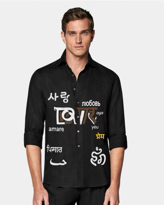 MEN'S SOUL LOVER FULL SLEEVE  BLACK SHIRT