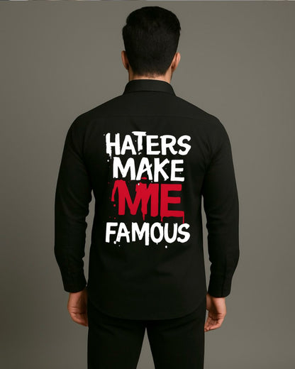 MEN'S ALL EYES ON ME FULL SLEEVE BLACK SHIRT