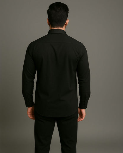 MEN'S ICEBERG FULL SLEEVE BLACK SHIRT