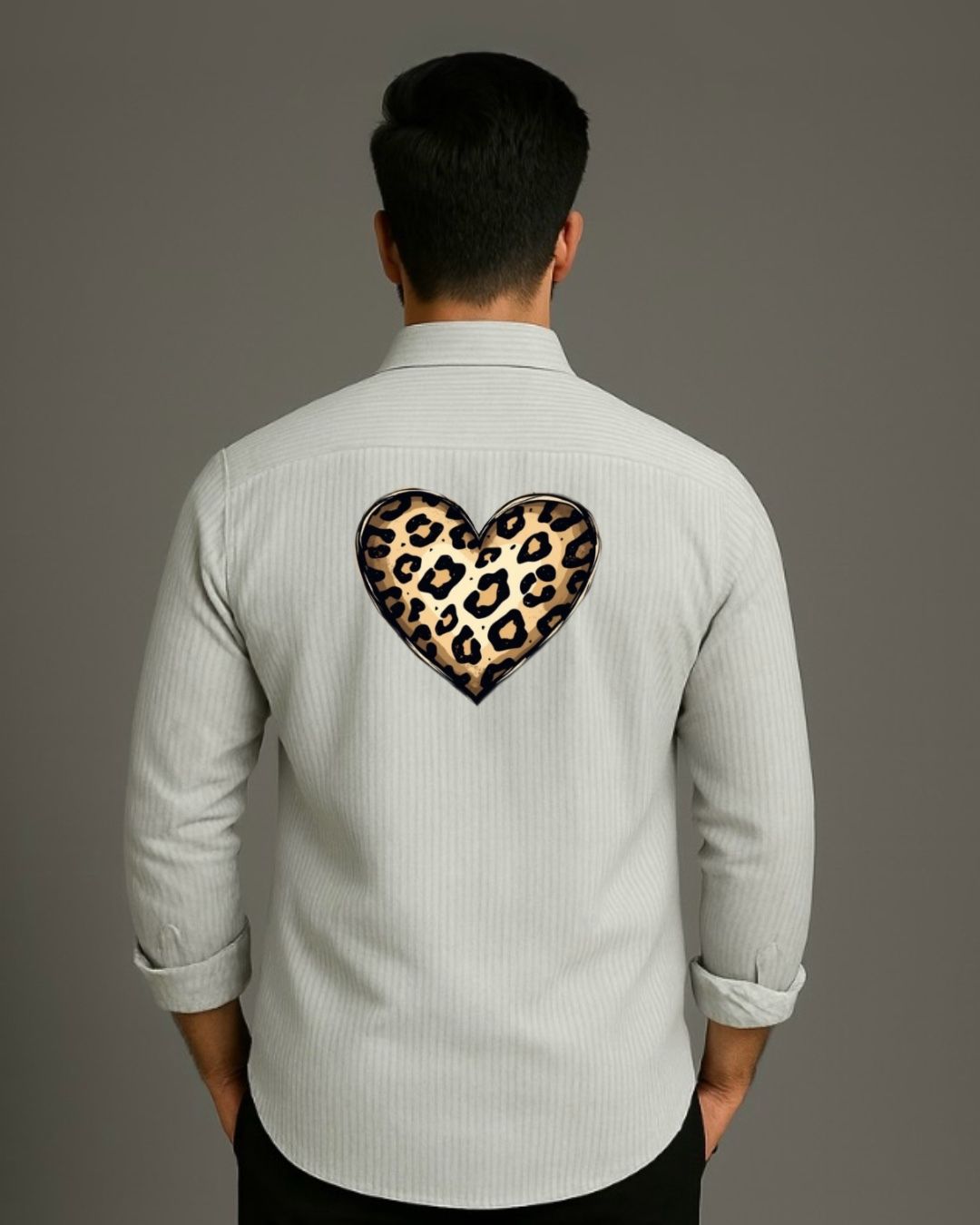 MEN'S LEO HEART FULL SLEEVE  STRIPE SHIRT