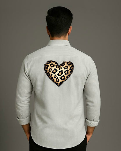 MEN'S LEO HEART FULL SLEEVE  STRIPE SHIRT