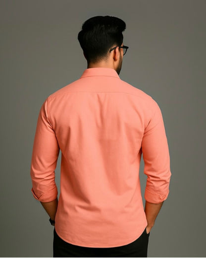 MEN'S MARLBORO  FULL SLEEVE  PEACH SHIRT