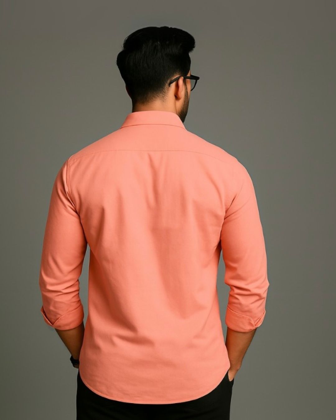 MEN'S MASKED POWER  FULL SLEEVE  PEACH SHIRT