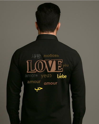 MEN'S SOUL LOVER FULL SLEEVE  BLACK SHIRT