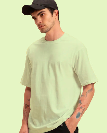 Solids Pack of 3: Urban Oversized T Shirts - White, Mint Green, Olive