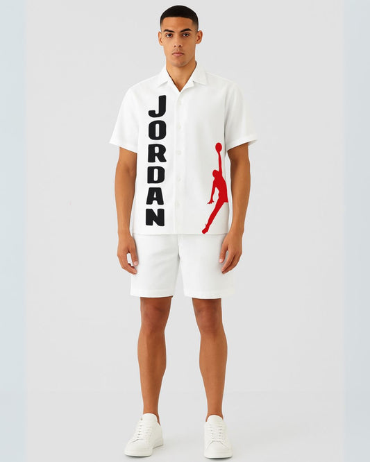 Uphand basketball  half sleeve shirt with shorts cordset (white and white )(*)