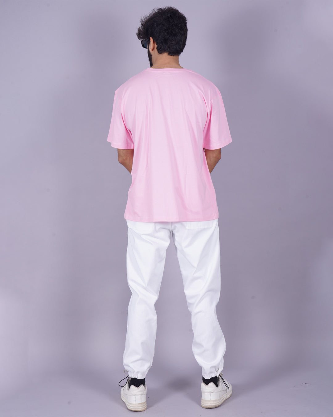 Men's Secret Gang Oversized Co-Ord Set - Pink and White