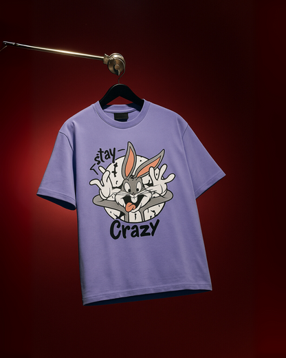 HERMESS HORSE (OLIVE), STAY CRAZY (PURPLE) TEE COMBO OF 2(*)