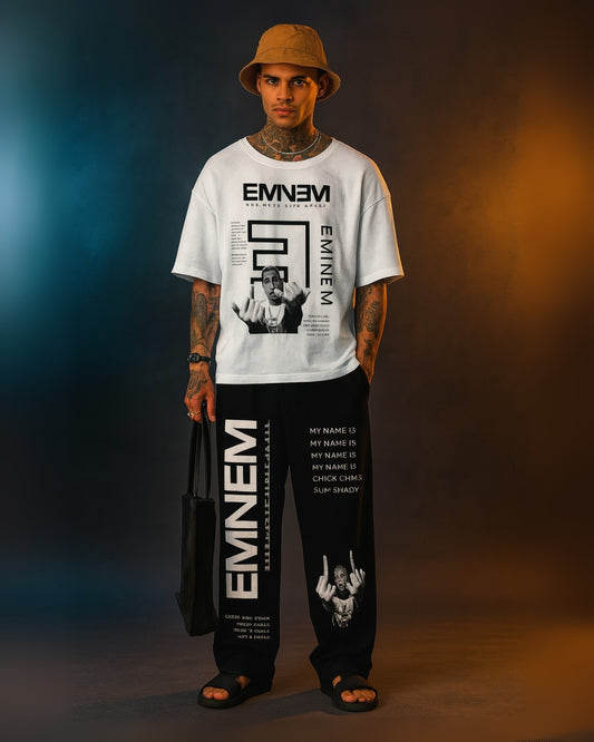 CHIKA-CHIKA MEN'S CORDSET (WHITE-BLACK )